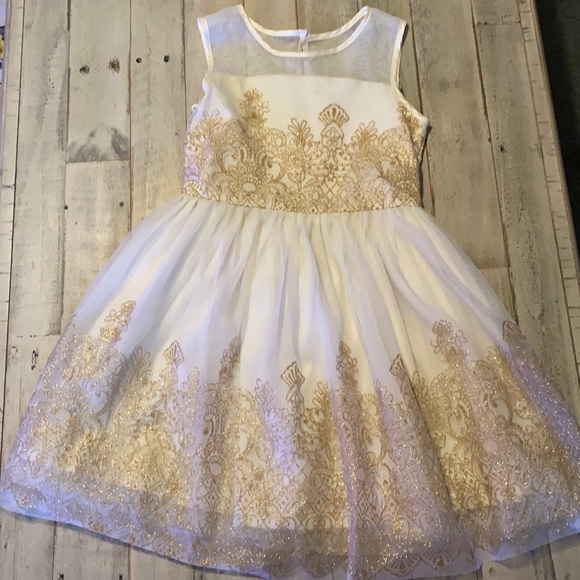 The Children’s Place, Size: Girl’s 8, White/gold